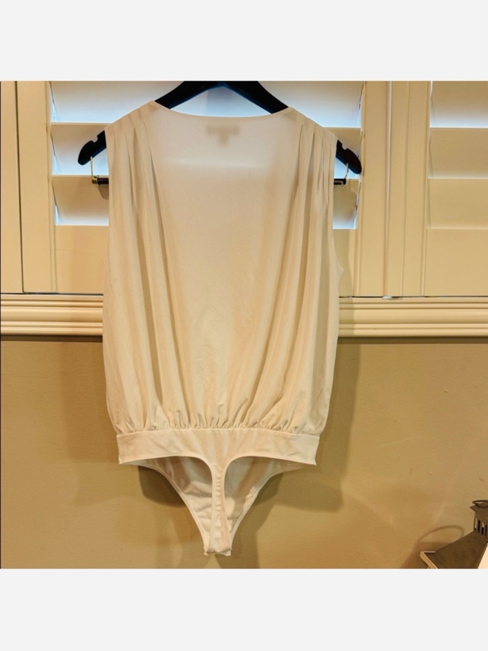 Express Ivory Wrap Bodysuit - Picture 4 of 6